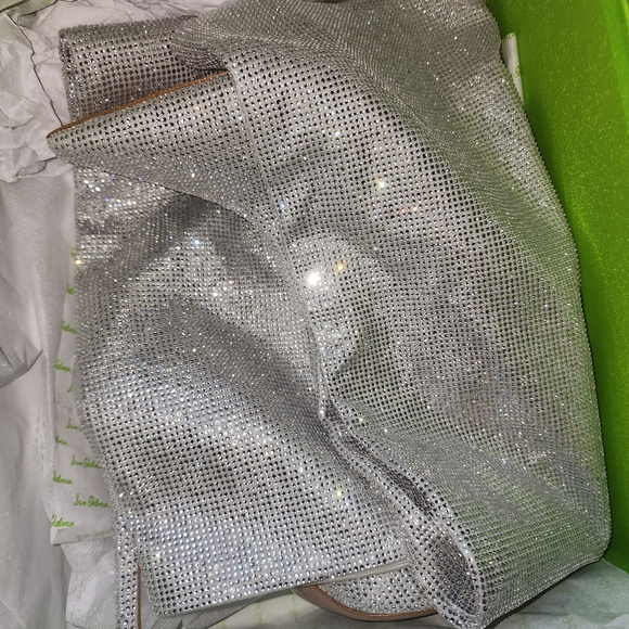Sam Edelman Rhinestone Silver Heeled Boots - Picture 3 of 3
